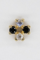Quetzalli Soul with  Black Spinel + White Sapphire YG