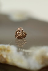 Junipurr Threadless Hammered Heart 3mm Rose Gold