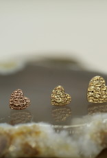 Junipurr Threadless Hammered Heart 3mm Rose Gold