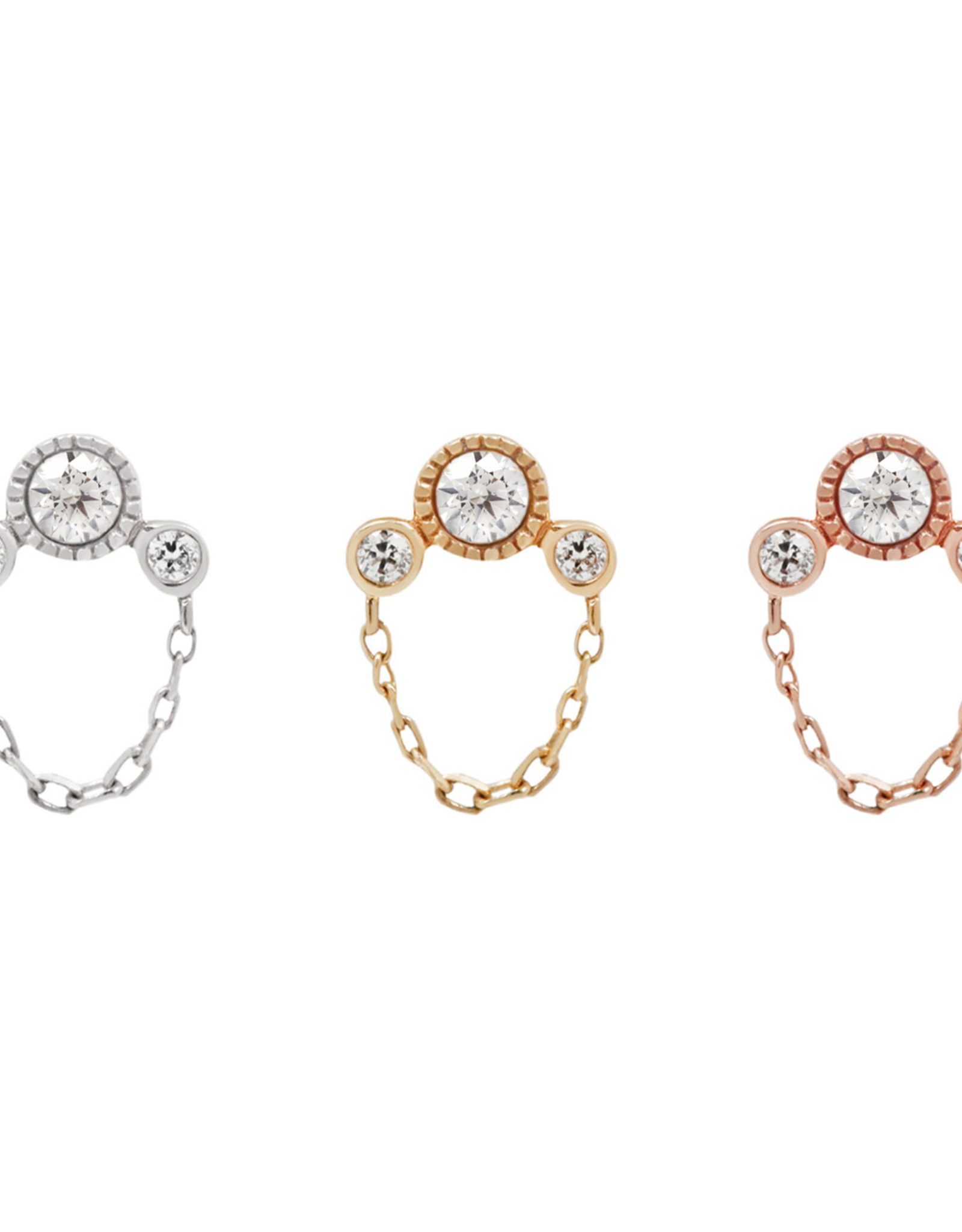 Halston CZ + Chain - Threadless End for Piercings – Buddha Jewelry