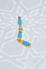 Quetzalli Quetzalli 3 Marquise Dangle Charm with Turquoise YG