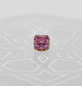 Anatometal Anatometal 4mm Princess Cut with Pink CZ RG