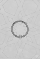 Quetzalli Quetzalli  16 3/8” Gala Ring with White Sapphire nipple oriented WG