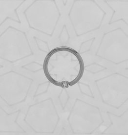 Quetzalli Quetzalli  16 3/8” Gala Ring with White Sapphire nipple oriented WG