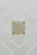 Buddha Jewelry Organics Buddha 3mm Prong Cabochon White Opal YG