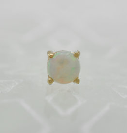 Buddha Jewelry Organics Buddha 2mm Prong Cabochon White Opal YG