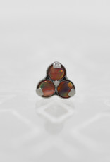 Industrial Strength Industrial Strength 1.5mm Tri Gem with Fire Red Opal Ti