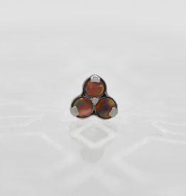 Industrial Strength Industrial Strength 1.5mm Tri Gem with Fire Red Opal Ti