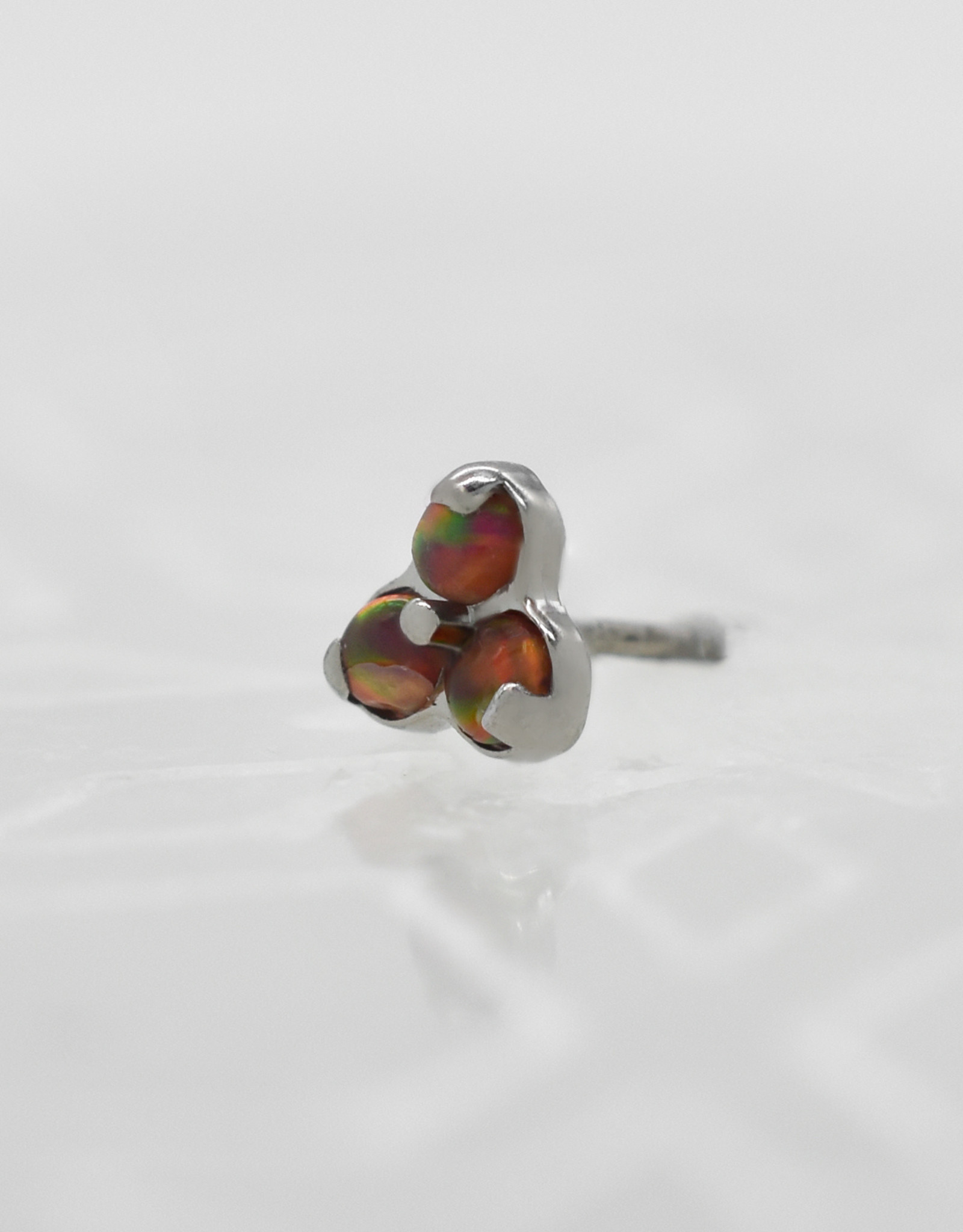 Industrial Strength Industrial Strength 1.5mm Tri Gem with Fire Red Opal Ti