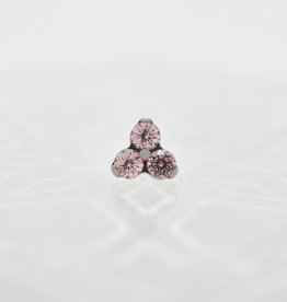 Industrial Strength Industrial Strength 1.5mm Tri Gem Dusty Morganite CZ Ti