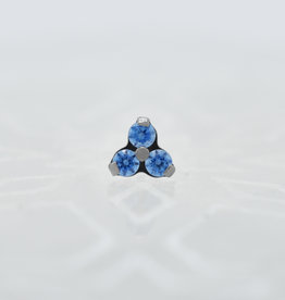 Industrial Strength Industrial Strength 1.5mm Tri Gem Artic Blue CZ Ti