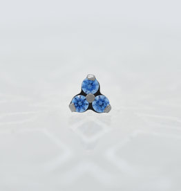 Industrial Strength Industrial Strength 2mm Tri Gem Arctic Blue CZ Ti