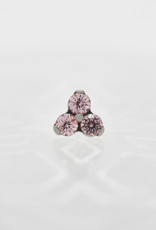 Industrial Strength Industrial Strength 2mm Tri Gem Dusty Morganite CZ Ti