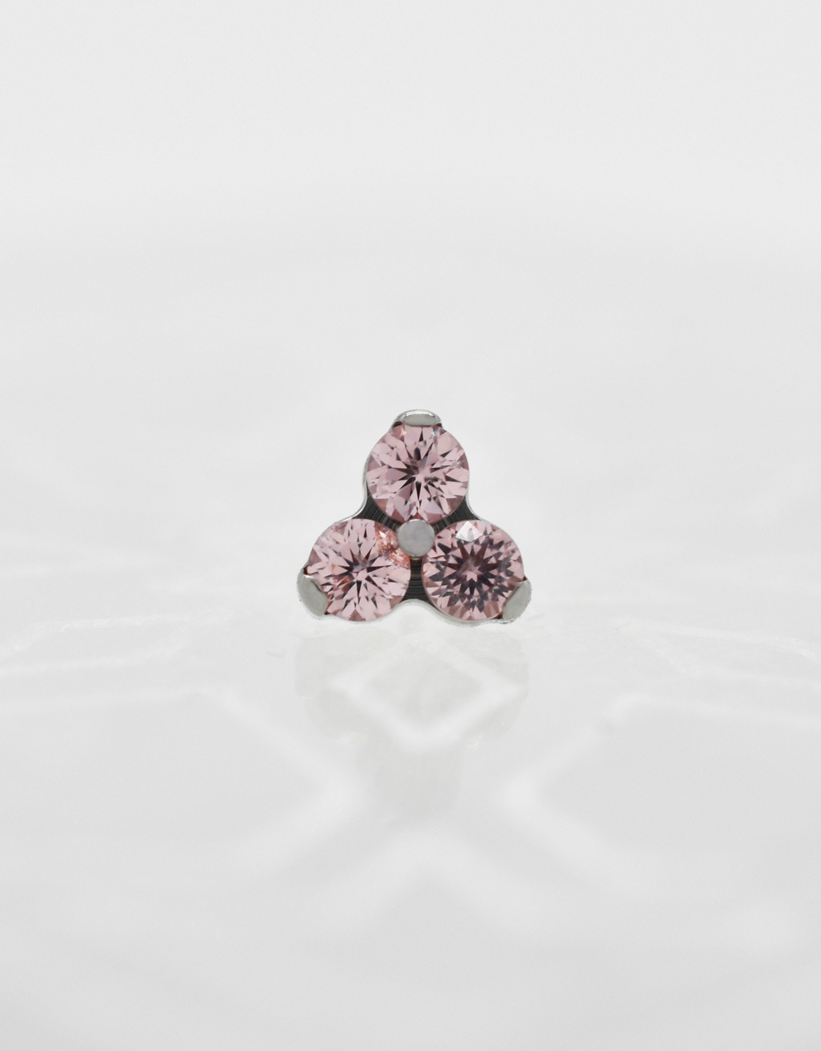 Industrial Strength Industrial Strength 2mm Tri Gem Dusty Morganite CZ Ti