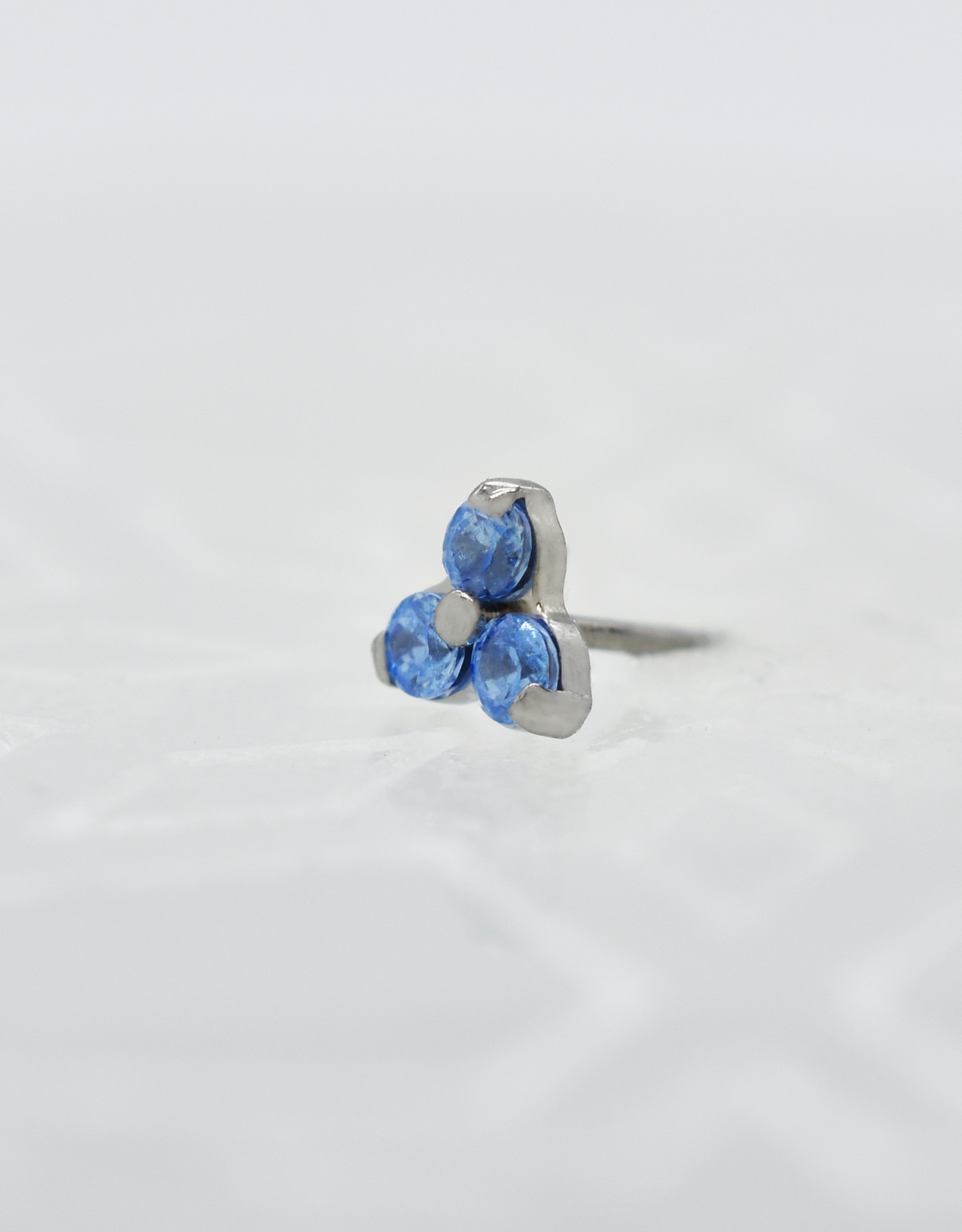 Industrial Strength Industrial Strength 2mm Tri Gem Arctic Blue CZ Ti