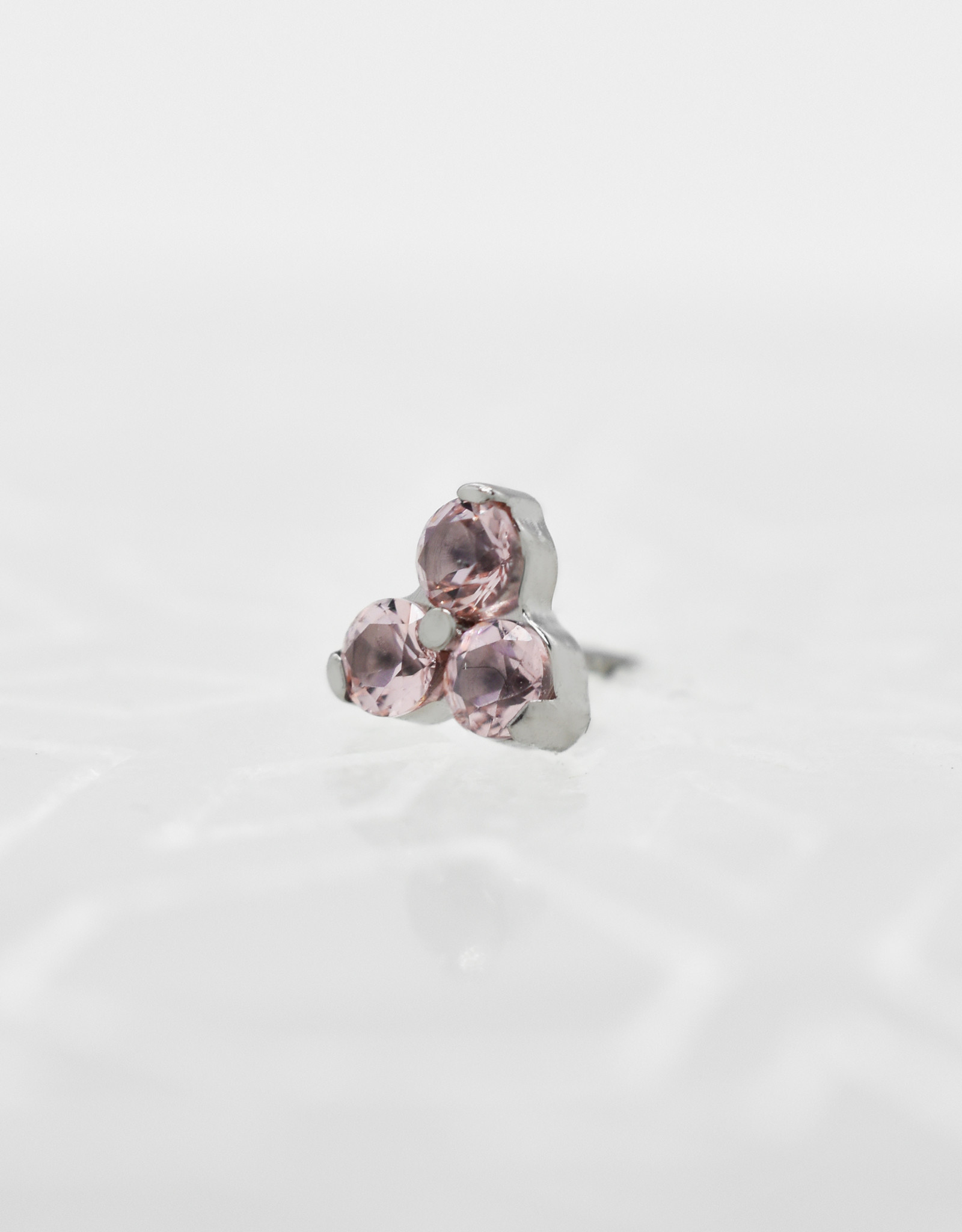 Industrial Strength Industrial Strength 2mm Tri Gem Dusty Morganite CZ Ti