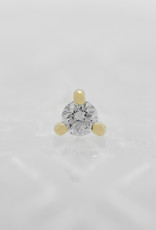 Modern Mood Modern Mood 2mm Solitaire Gia 3 Prong with White Diamond YG