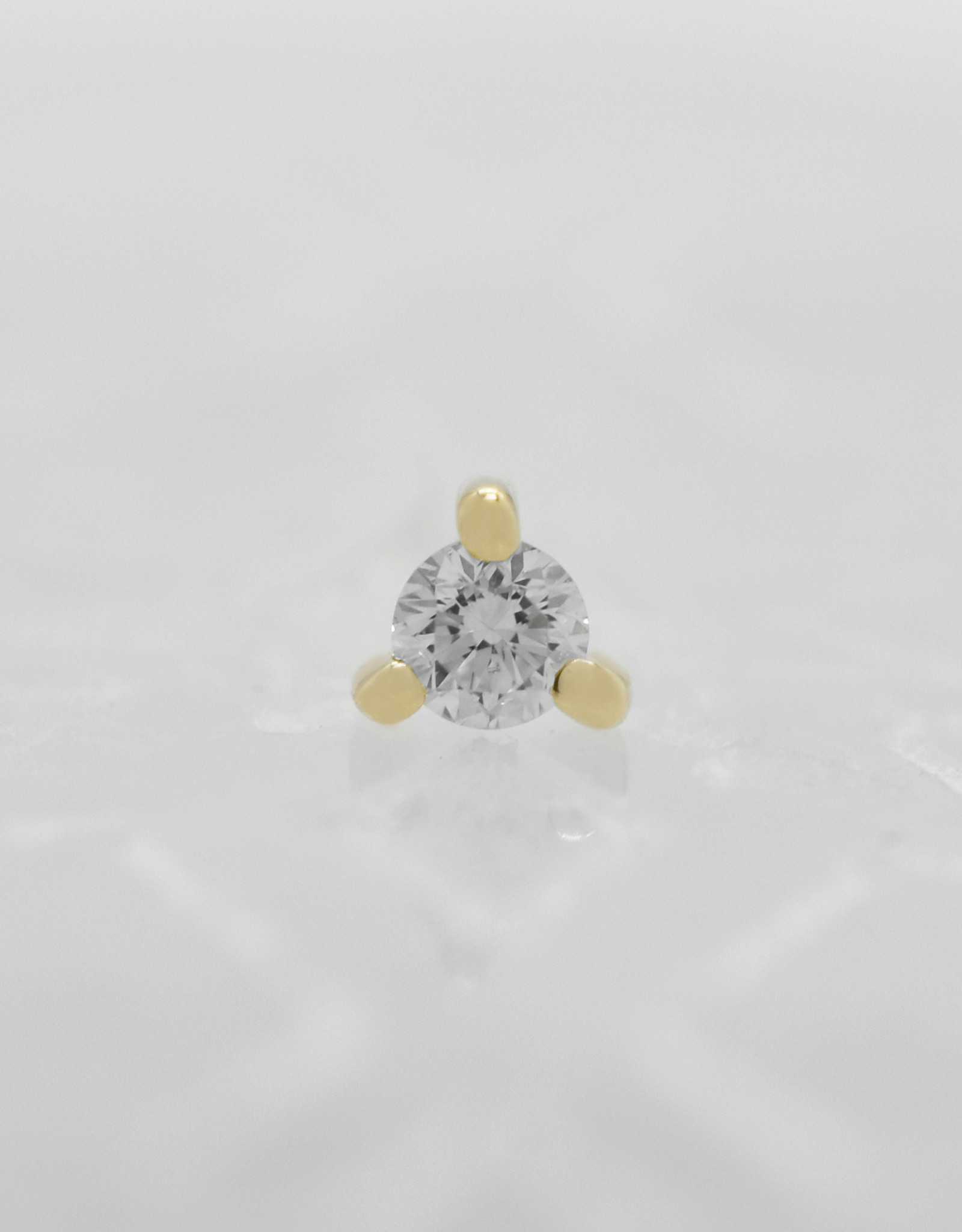 Modern Mood Modern Mood 2mm Solitaire Gia 3 Prong with White Diamond YG