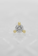 Modern Mood Modern Mood  2.5mm Solitaire Gia 3 Prong with White Diamond YG