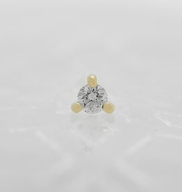 Modern Mood Modern Mood  2.5mm Solitaire Gia 3 Prong with White Diamond YG