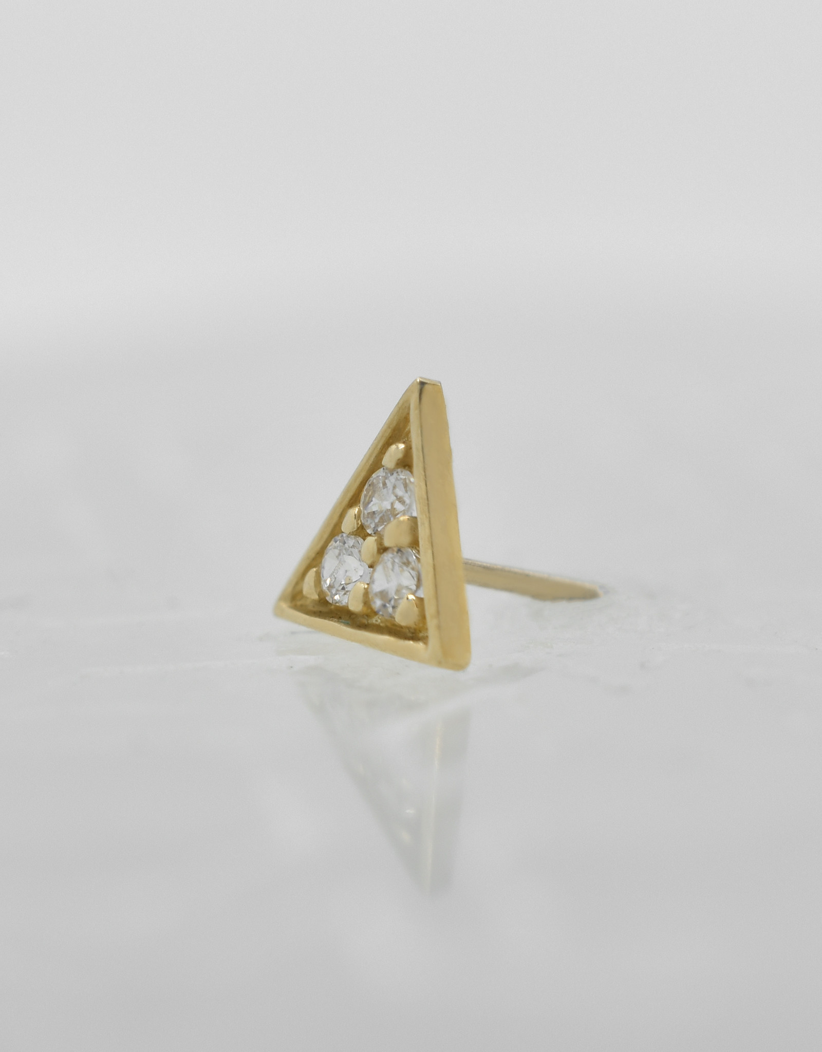 Junipurr Junipurr Gold Triangle with White CZ YG