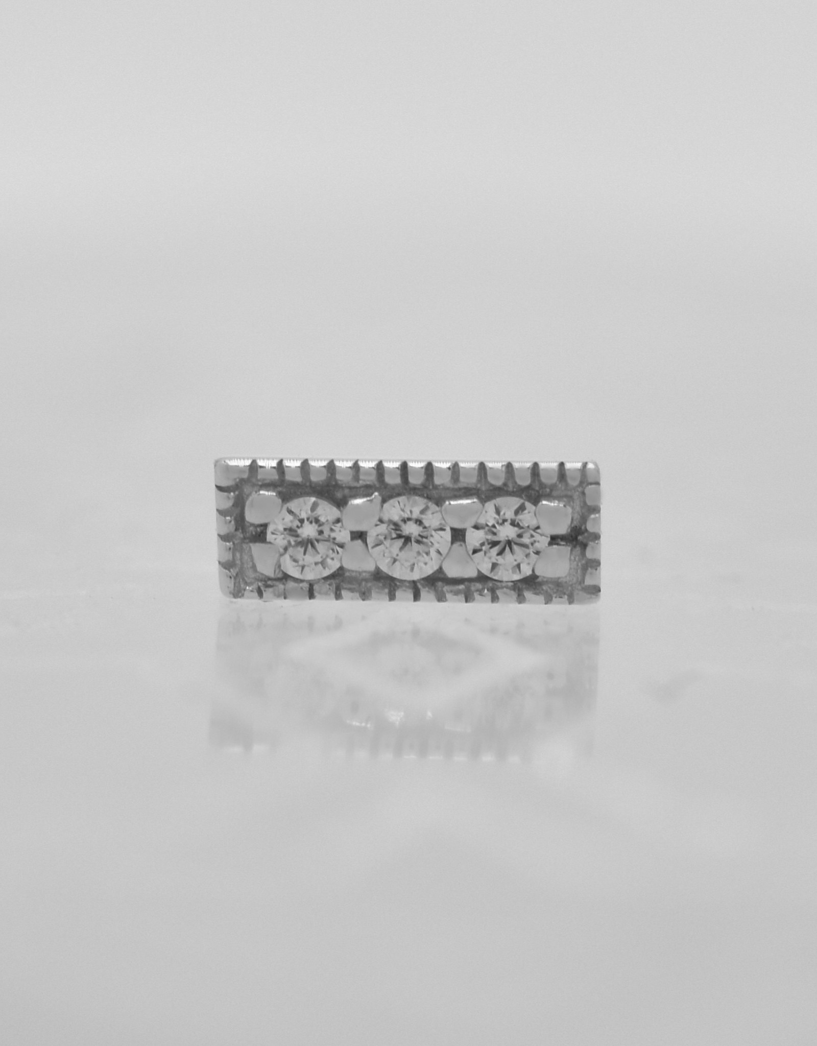 Junipurr Junipurr 3 gem Millgrain CZ bar WG