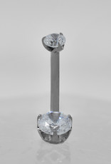 Intrinsic Intrinsic 14g 7/16” Navel Curve with White CZ