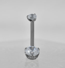 Intrinsic Intrinsic 14g 7/16” Navel Curve with White CZ