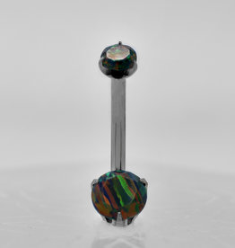 Intrinsic Intrinsic 14g 7/16” Navel Curve with Black Opal