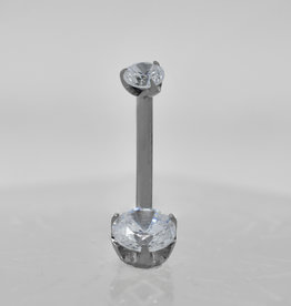 Intrinsic Intrinsic 14g 5/16” Navel Curve with White CZ