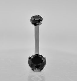 Intrinsic Intrinsic 14g 7/16” Navel Curve with Black CZ