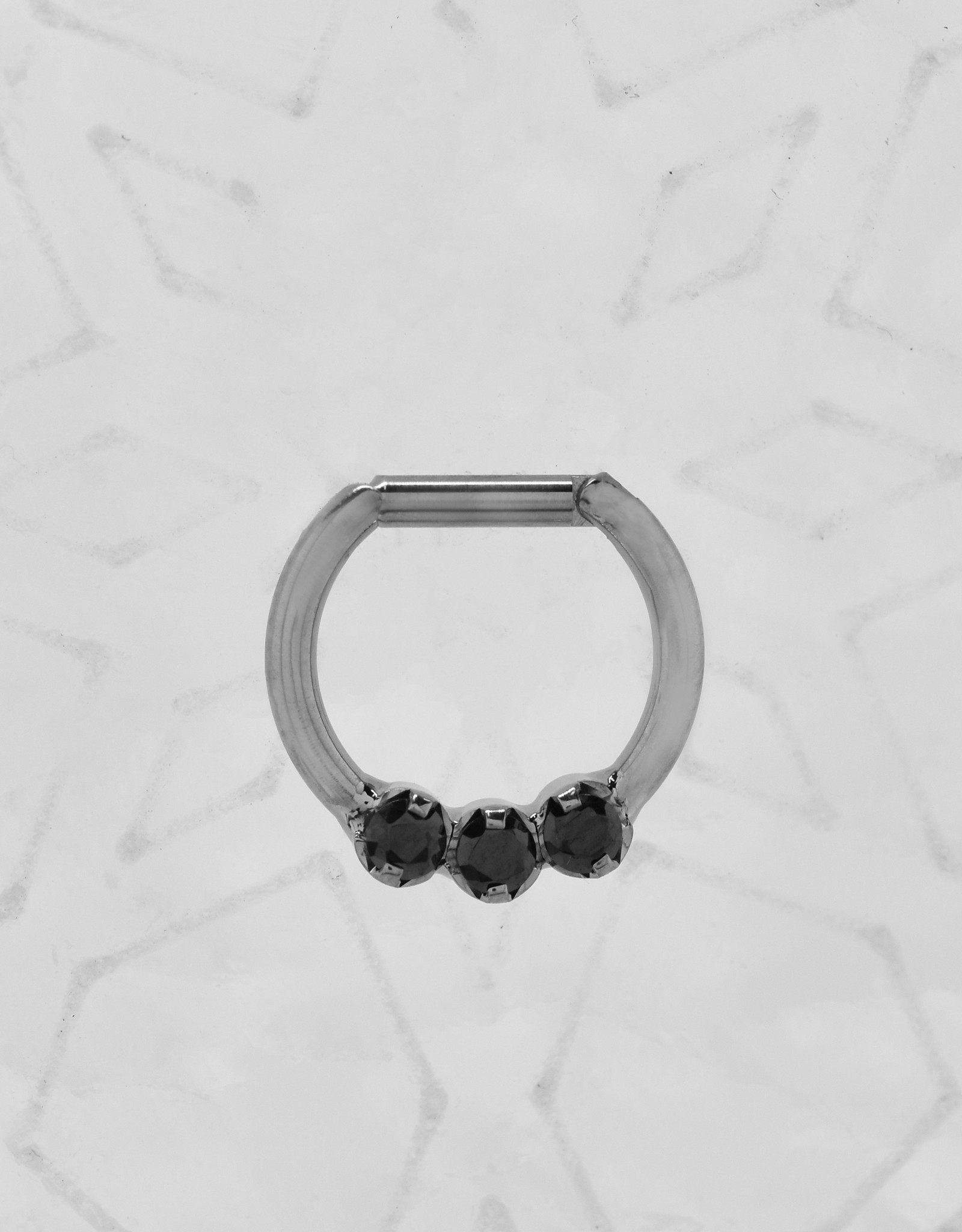 Intrinsic Intrinsic 18g 3/8” Septum Clicker 3 Gem Black CZ