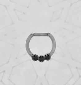 Intrinsic Intrinsic 18g 3/8” Septum Clicker 3 Gem Black CZ