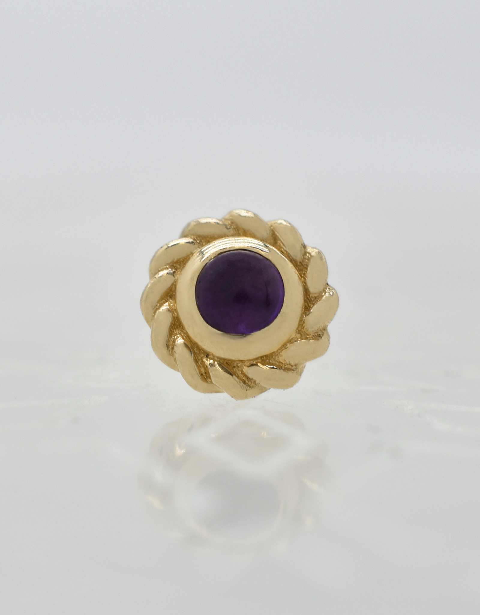 BVLA BVLA threadless YG Mini Choctaw 5.5mm with 2.5mm braided bezel Amethyst