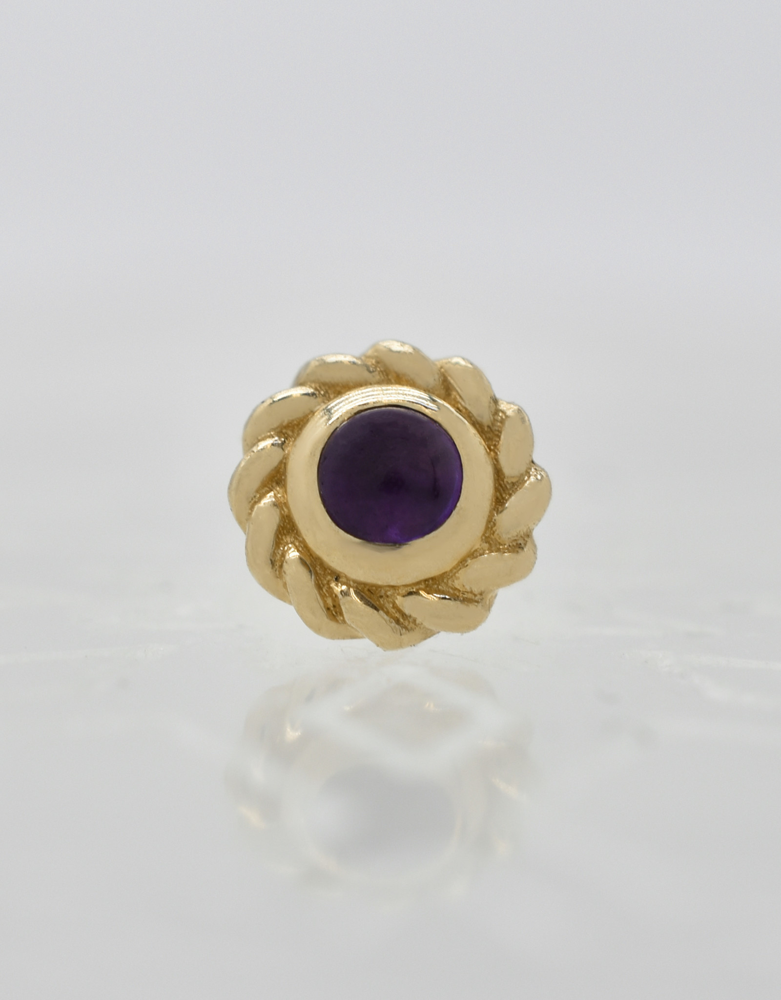 BVLA BVLA threadless YG Mini Choctaw 5.5mm with 2.5mm braided bezel Amethyst