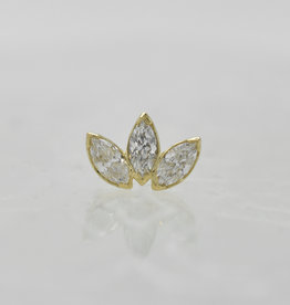 Anatometal Marquise Fan with White CZ YG