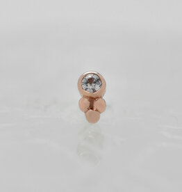 BVLA BVLA Tri Bead with White Sapphire RG