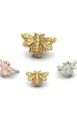 Mushroom Body Jewelry Mushroom 14g /12g  Small Bumble Bee YG