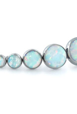Neometal Prong set Cabochon White Opal Cabochon Titanium