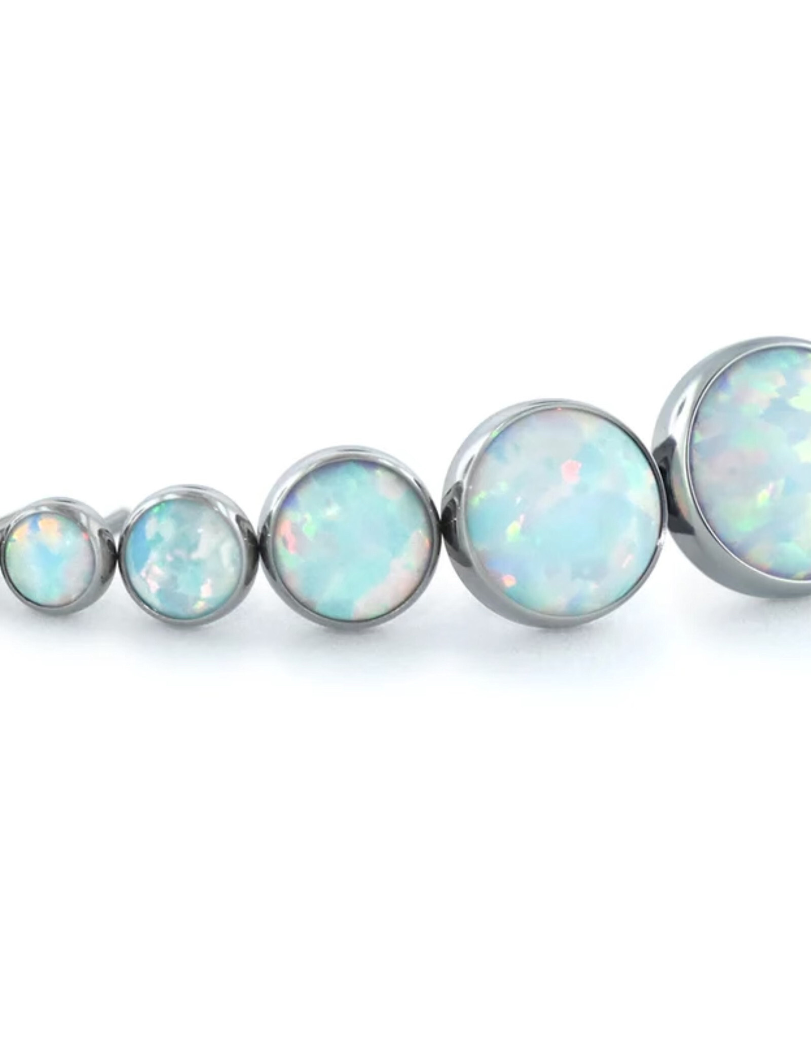Neometal Prong set Cabochon White Opal Cabochon Titanium