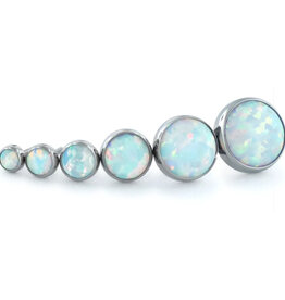 Neometal Prong set Cabochon White Opal Cabochon Titanium