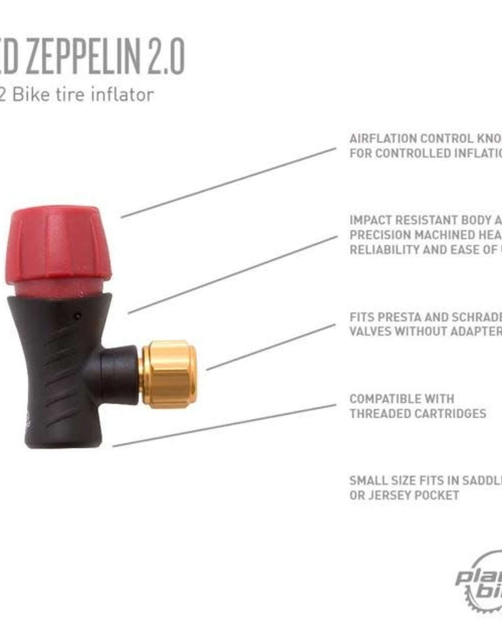 Planet Bike PLANET BIKE C02 INFLATOR RED ZEPPELIN HEAD ONLY