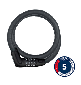 ABUS ABUS Combination Cable Lock Steel-O-Flex Tresor 6615C 85cm x 15mm with Mount Black