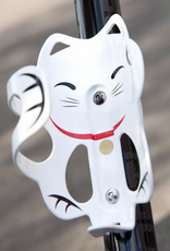 PDW Portland Design Works Lucky Cat Water Bottle Cage White Cat