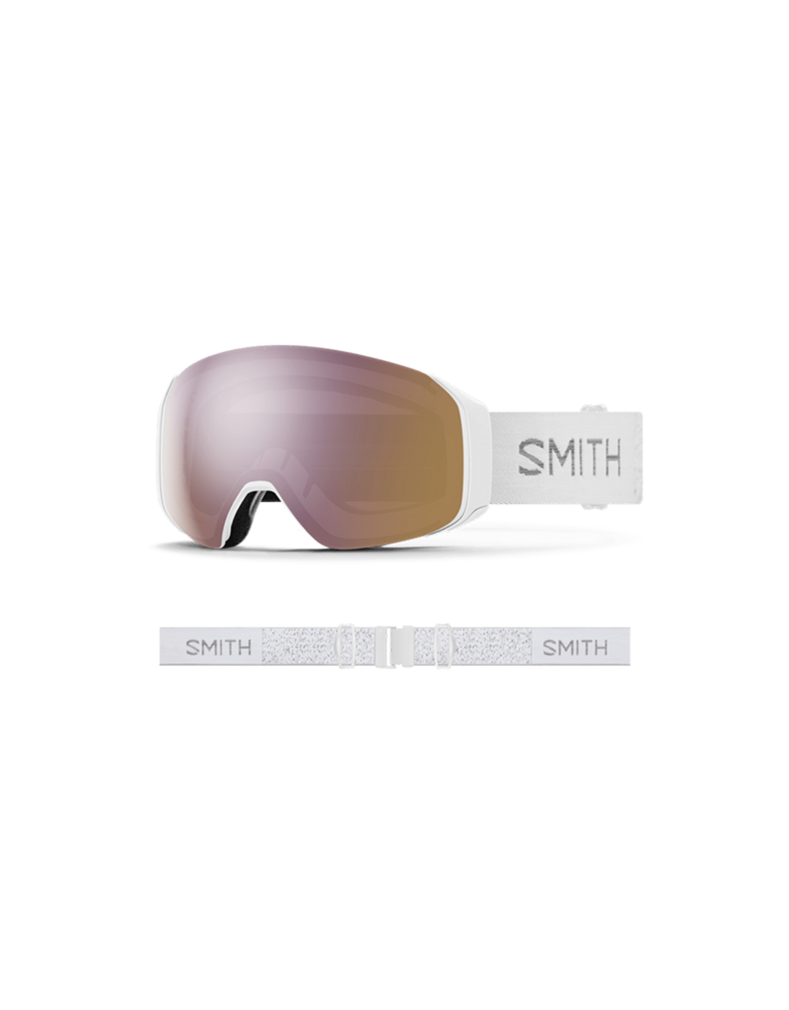 SMITH OPTICS SMITH 4D MAG S Goggle White Chunky Knit ChromaPop Everyday Rose Gold Mirror