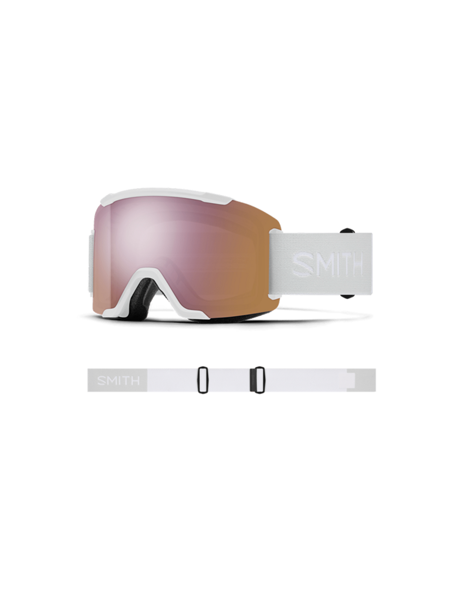 SMITH OPTICS SMITH SQUAD Goggle White Vapor ChromaPop Everyday Rose Gold Mirror