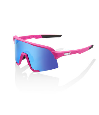 100% 100% SUNGLASSES S3 - PINK - HIPER BLUE MULTILAYER MIRROR LENS