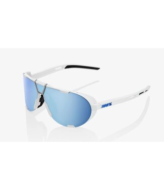 100% Sunglasses Westcraft - Soft Tact White - Hiper Blue
