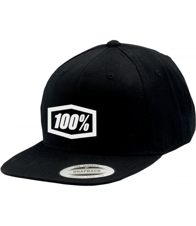 100% 100% OFFICIAL SNAPBACK HAT BLACK SM/M