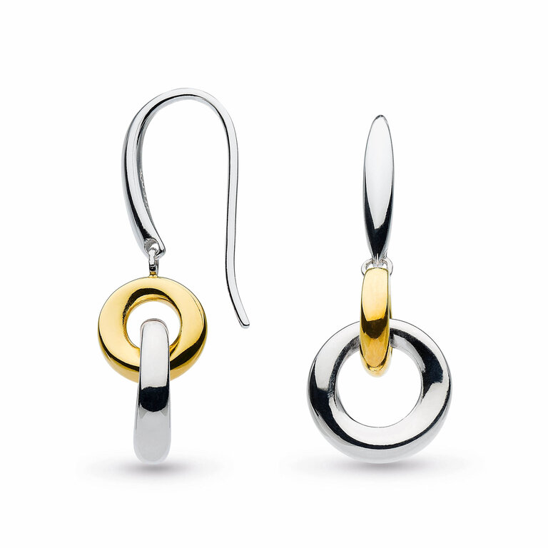 Kit Heath Bevel Cirque Link Gold Drop Earrings